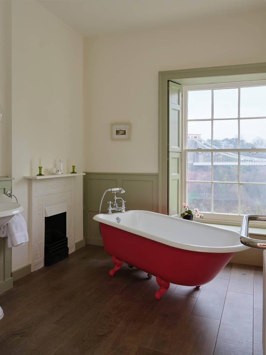 Pink bath with a view
