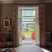 Feature image neutral and coral living room into orangary joseph King Interiors Bristol